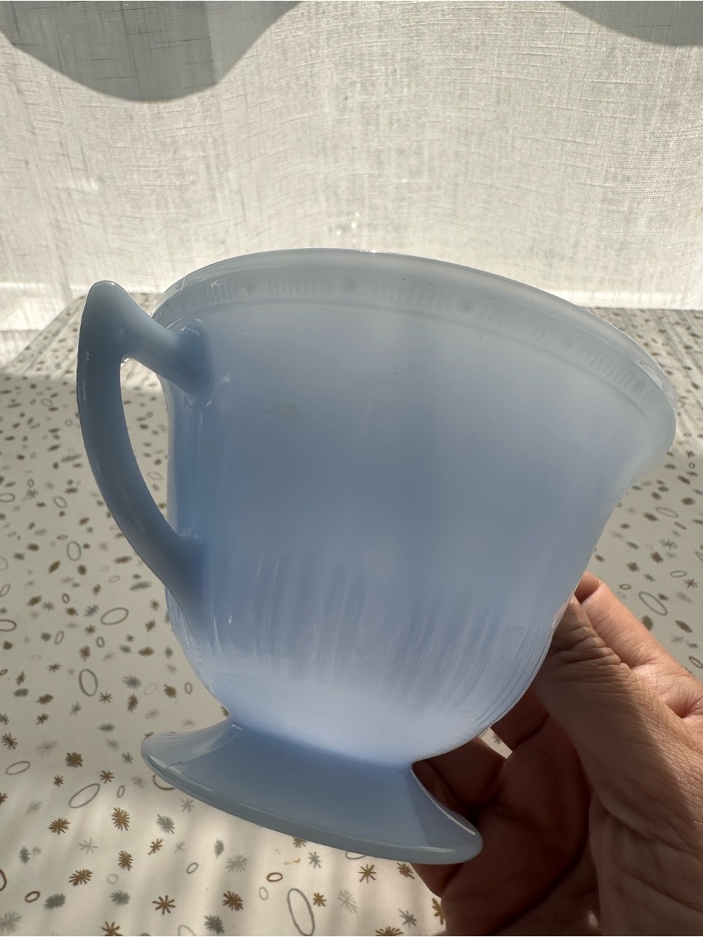 PYREX Delphite Pale Blue Glass Sugar Bowl